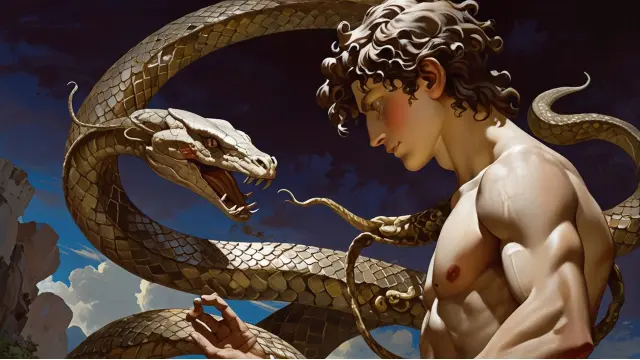 Com apenas um ano de idade, Apolo venceu a serpente Píton